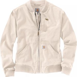 Carhartt Women's Crawford Bomber Jacket closer ivory color or beige
